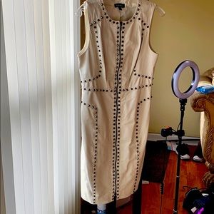 White genuine leather dress